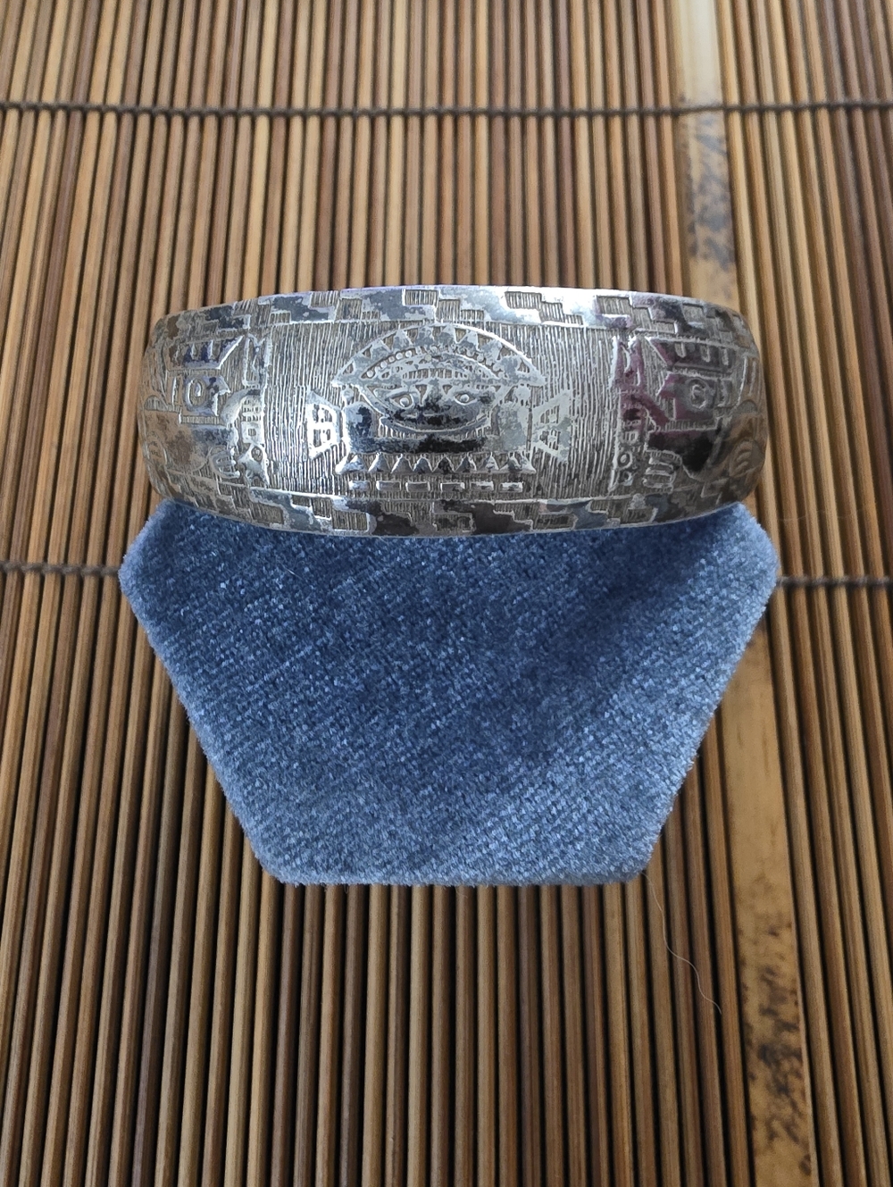 925 Silver Peruvian Cuff Bracelet (Vintage)